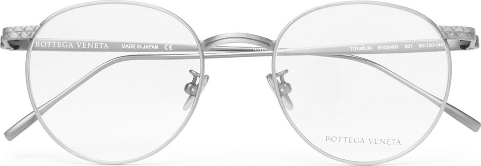 Bottega Veneta Round-Frame Titanium Optical Glasses