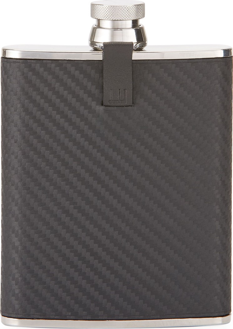 Dunhill Chassis Hip Flask, Black