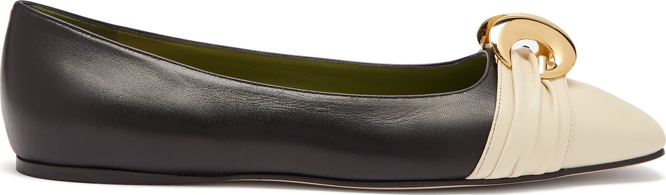 Gucci Usagi half-moon GG leather ballet flats