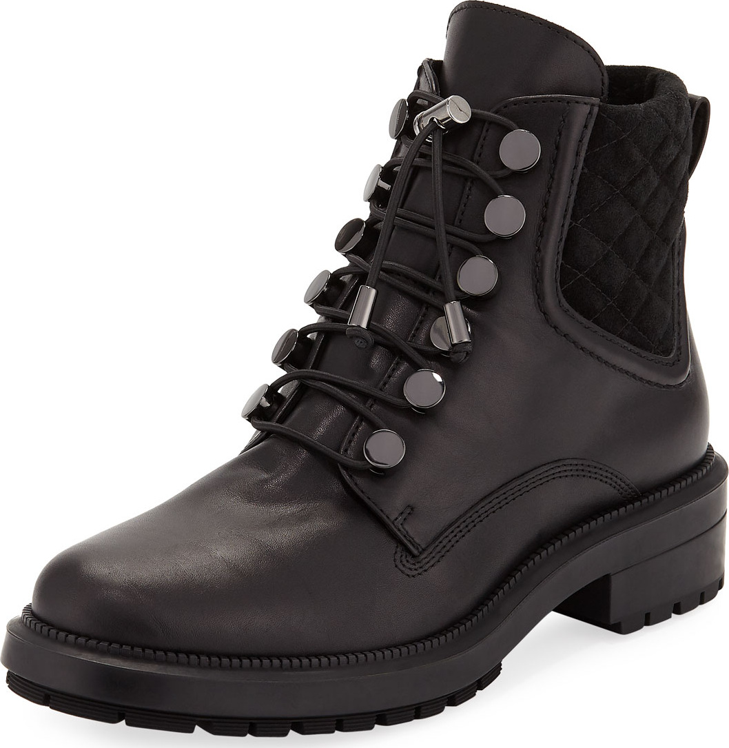 Aquatalia Linda Leather Combat Boot