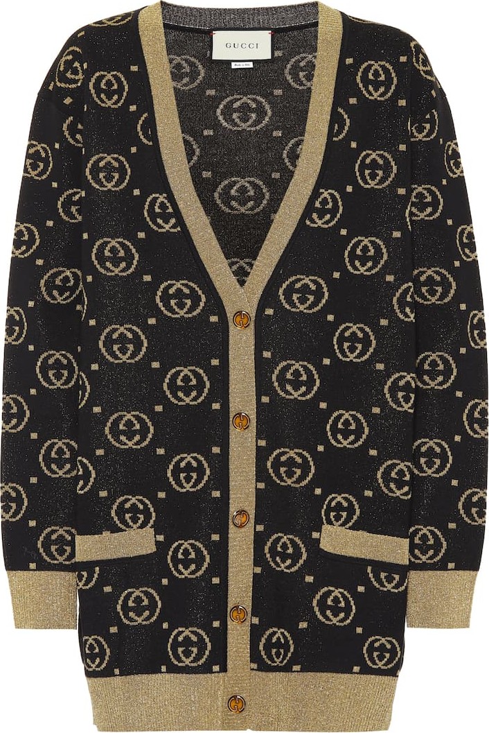 Gucci Wool-blend GG intarsia cardigan