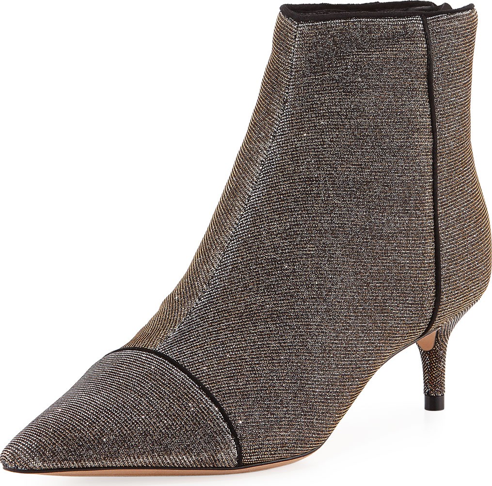 Alexandre Birman Kittie Metallic Shimmer Ankle Booties