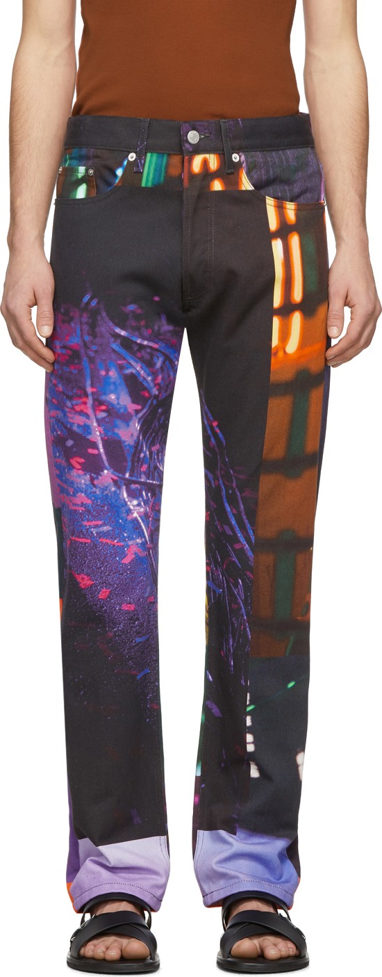 Dries Van Noten Multicolor Mika Ninagawa Edition Panna Jeans