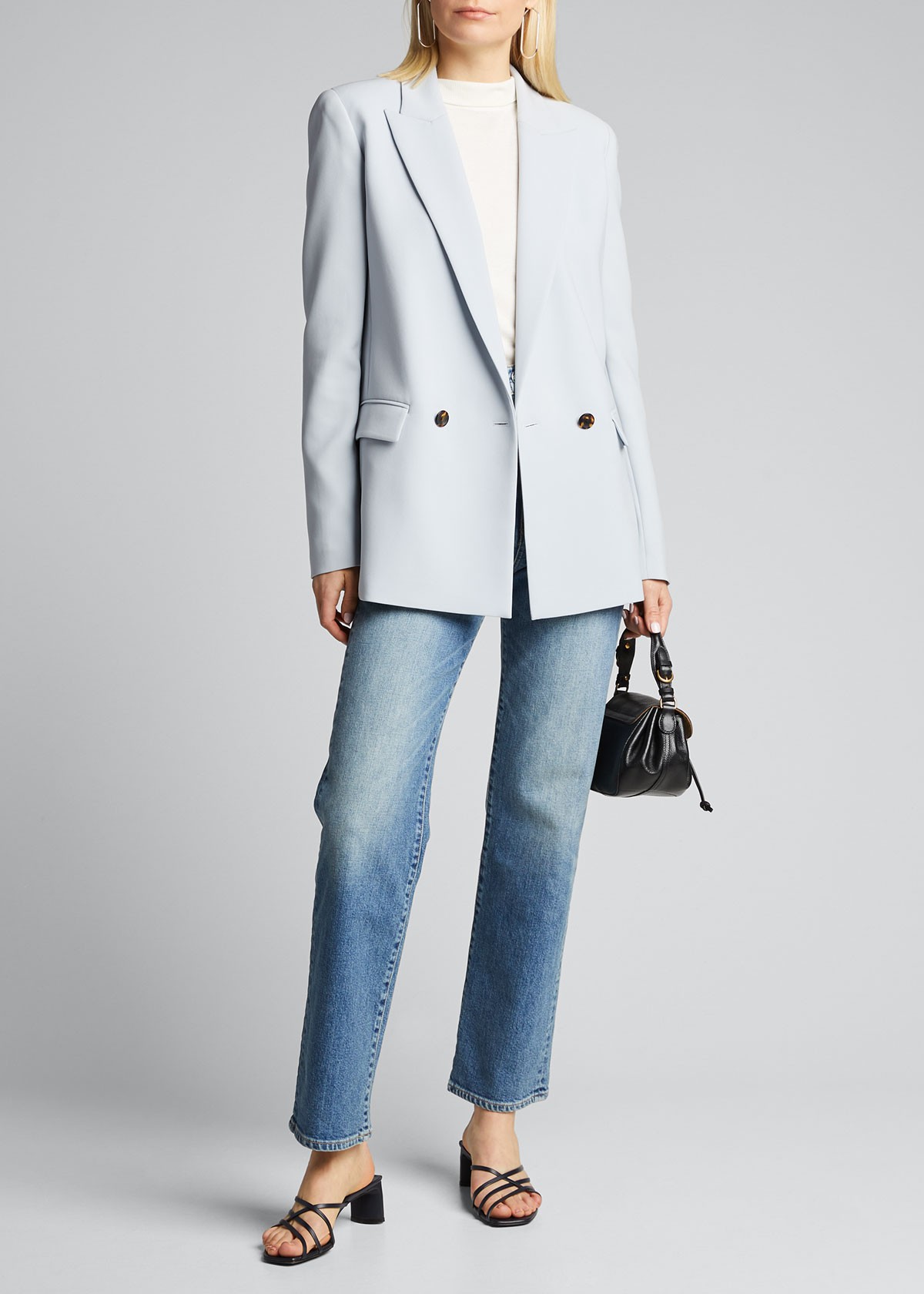 Lafayette 148 New York Penn Double-Breasted Finesse Crepe Jacket