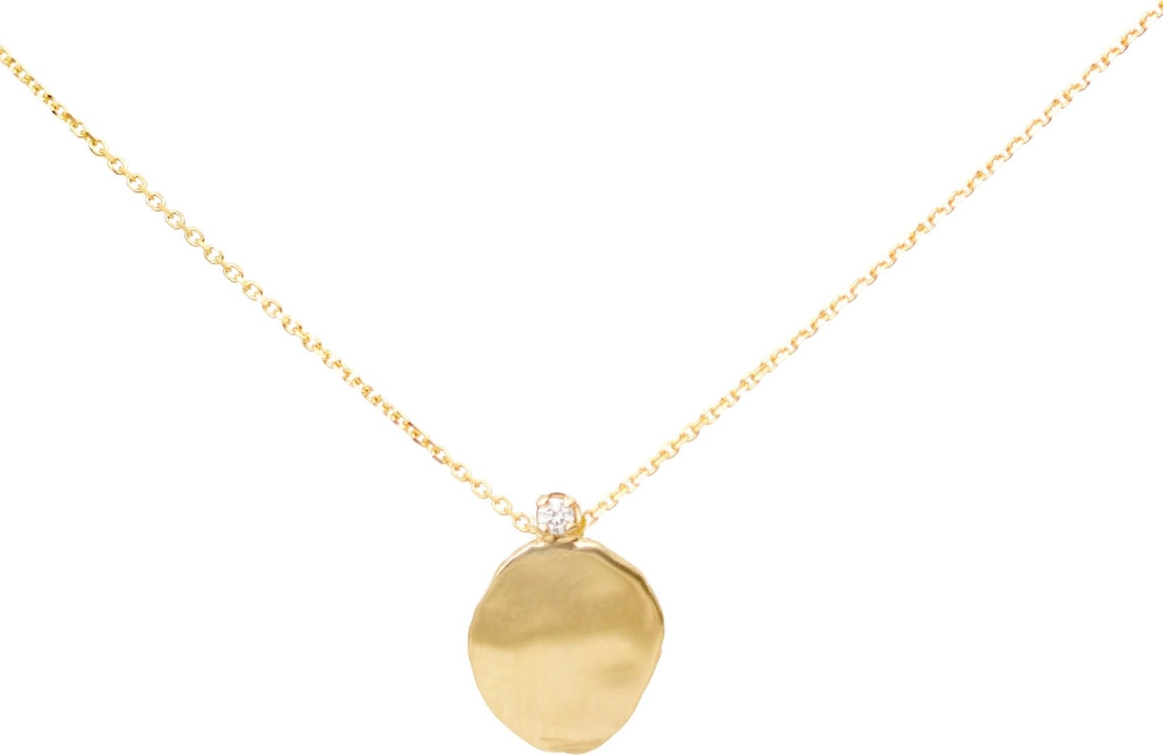 Wwake Large Disc Diamond Pendant Necklace