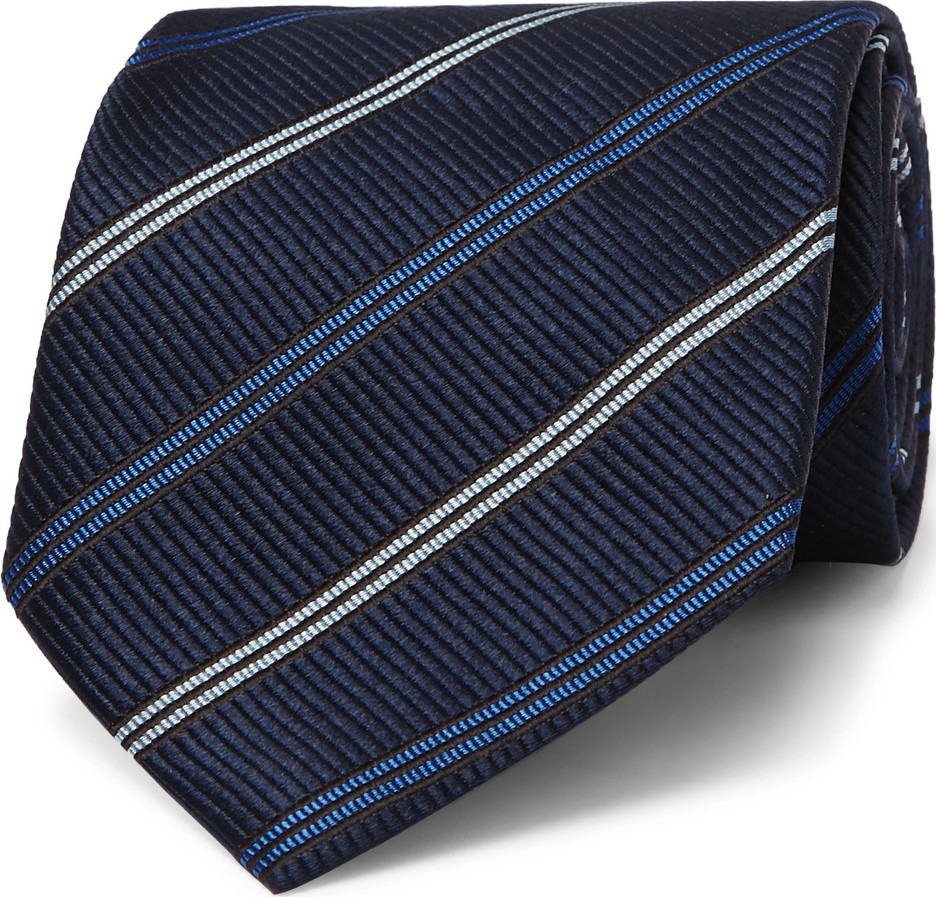 Ermenegildo Zegna 8cm Striped Silk Tie