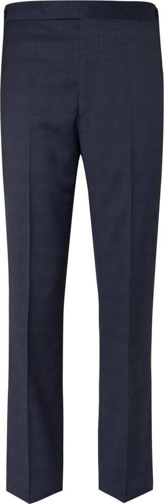 Gabriela Hearst Navy Martin Slim-Fit Checked Wool Trousers