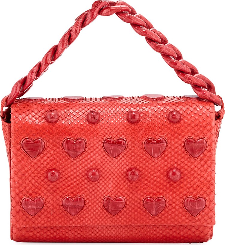 Nancy Gonzalez Small Heart Carrie Clutch Bag