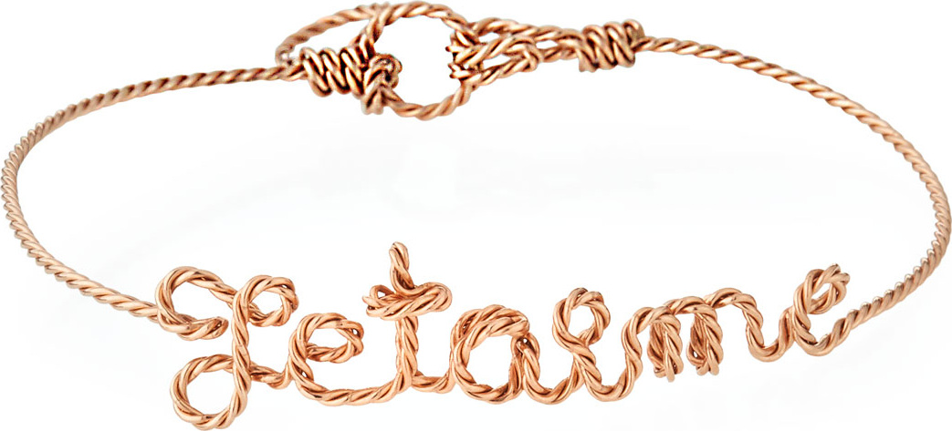 Atelier Paulin Personalized 10-Letter Twist Wire Bracelet, Rose Gold Fill