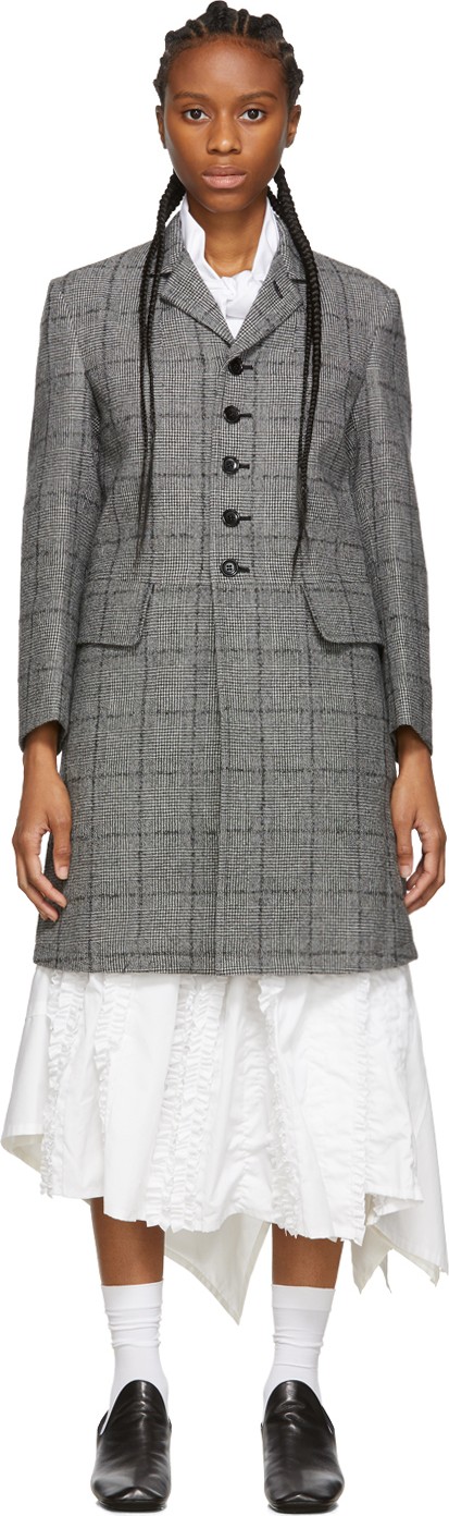 Tricot Comme des Garçons Black & White Glen Check Coat