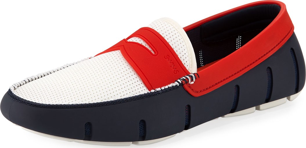 Swims Men's Rubber Penny Loafer Water Shoes, White