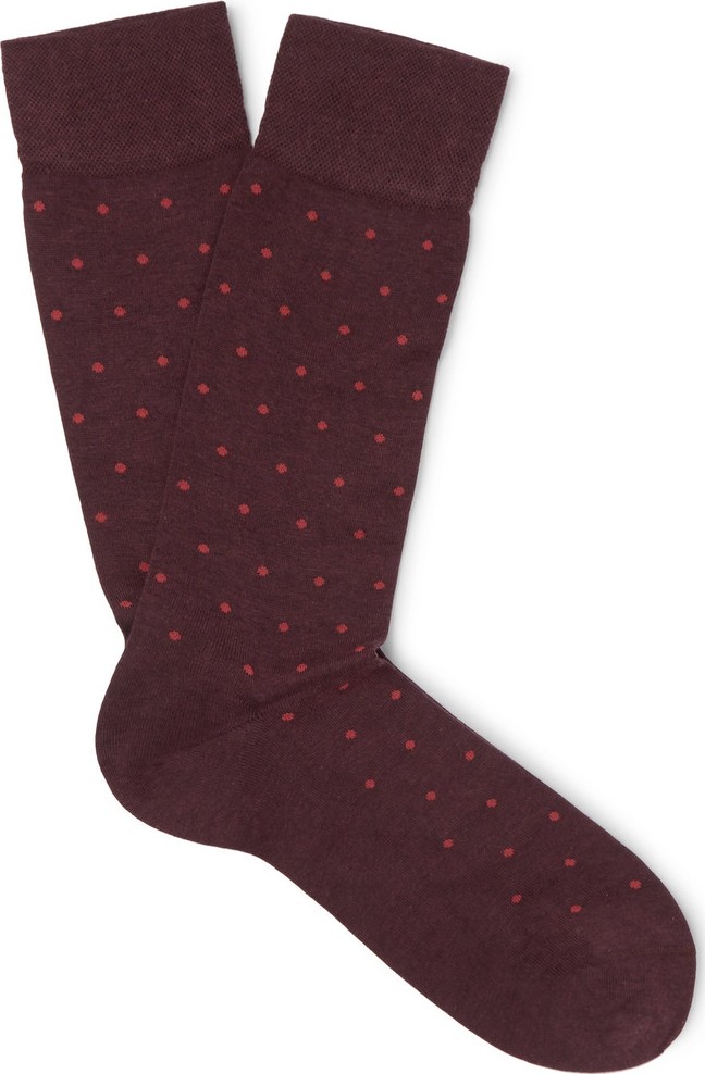 Marcoliani Polka-Dot Pima Cotton-Blend Socks