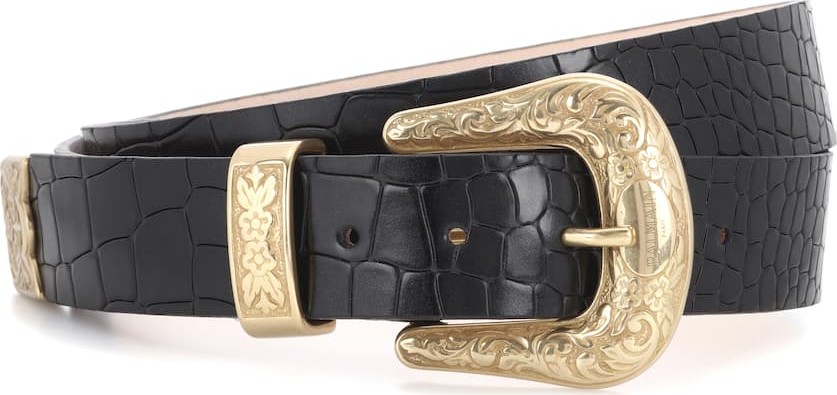 Balmain Embossed leather belt