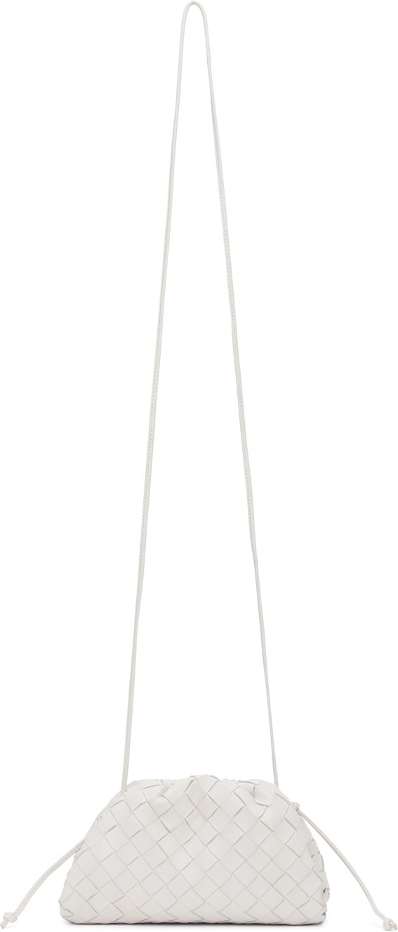 Bottega Veneta White Intrecciato Small 'The Pouch' Clutch