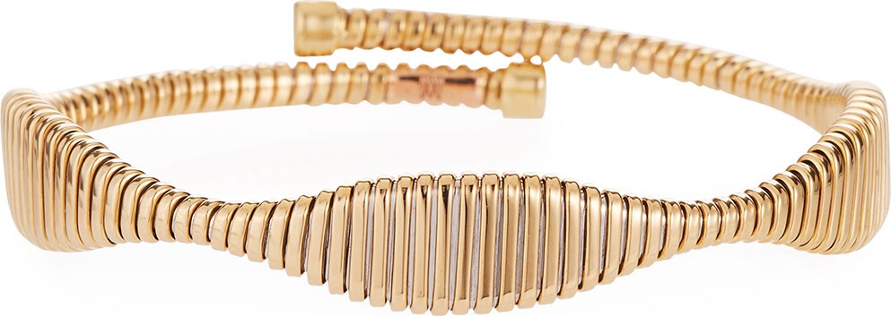 Alberto Milani 18k Gold Tubogas Bypass Flex Bangle