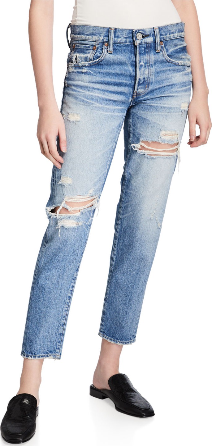 Moussy Vintage Camilla Tapered Crop Distressed Jeans