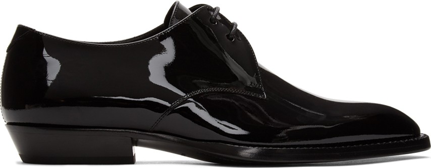 Saint Laurent Black Patent Wyatt 25 Derbys
