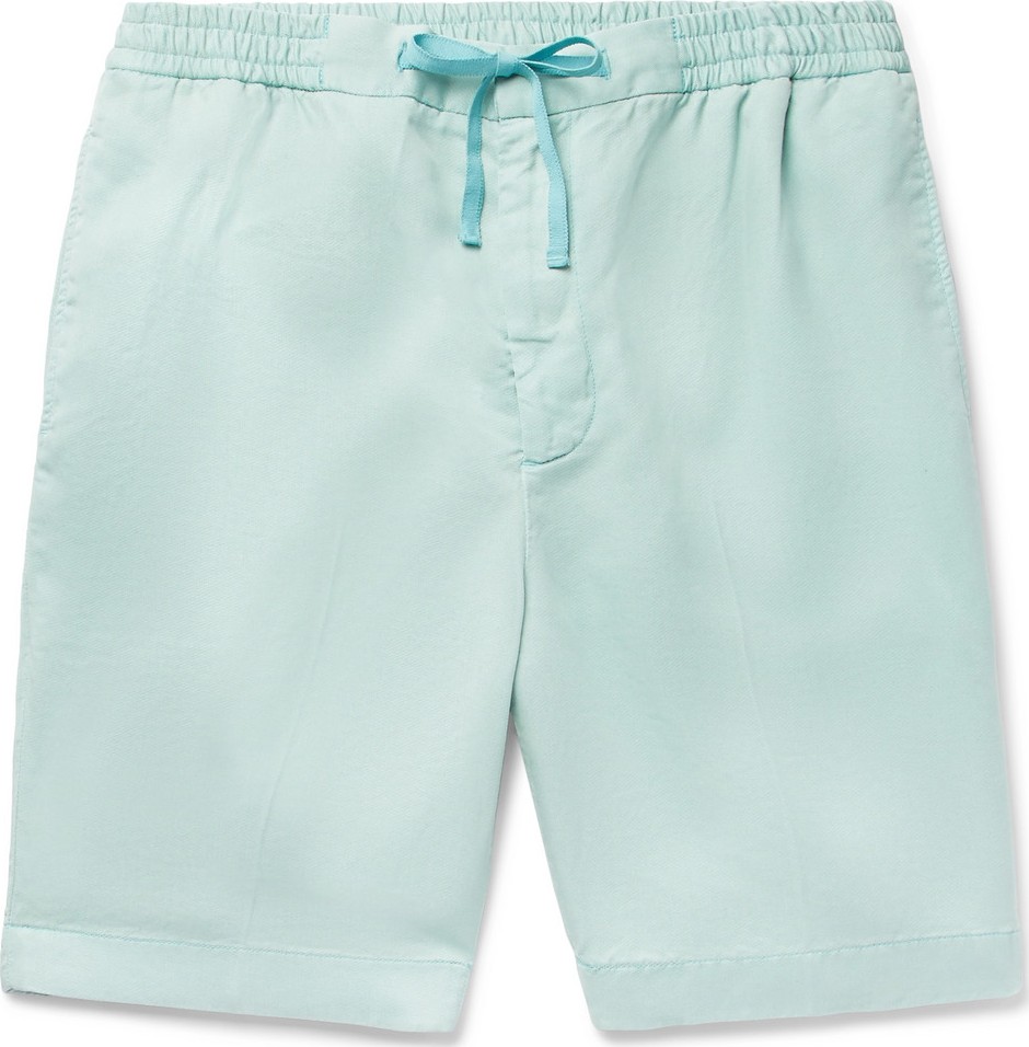 Officine Générale Pleated Lyocell Drawstring Shorts