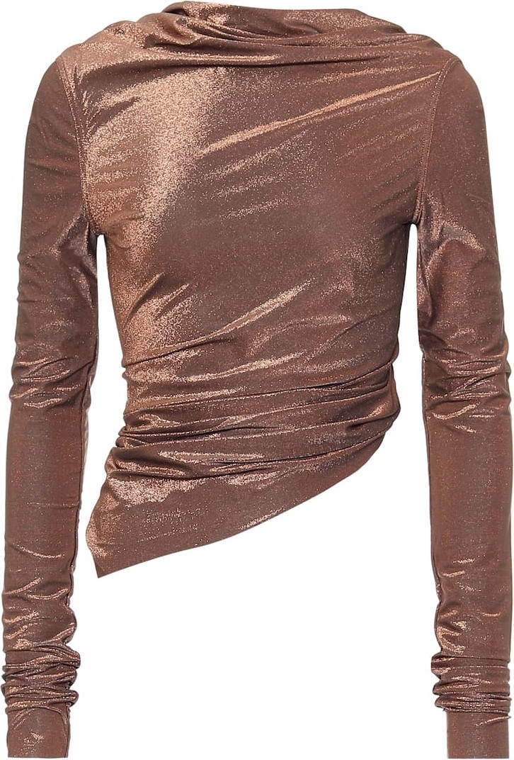 Rick Owens Lilies metallic stretch-knit top