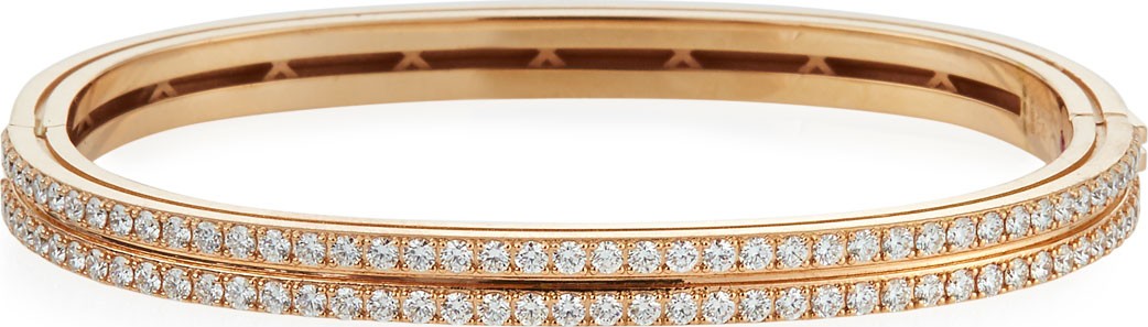 Roberto Coin Portofino 18k Rose Gold Diamond 2-Row Bangle