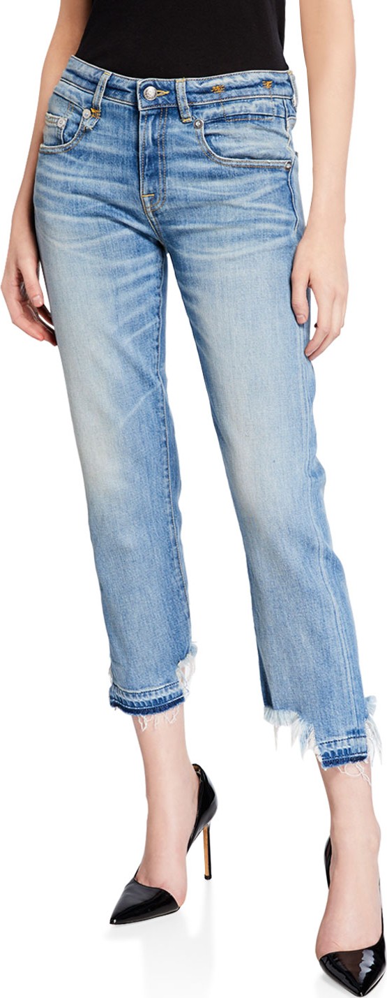 R13 Boy Straight-Leg Cropped Jeans
