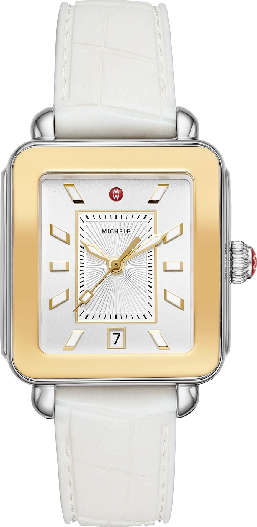 MICHELE Deco Sport Watch Head & Silicone Strap Watch, 34mm x 36mm