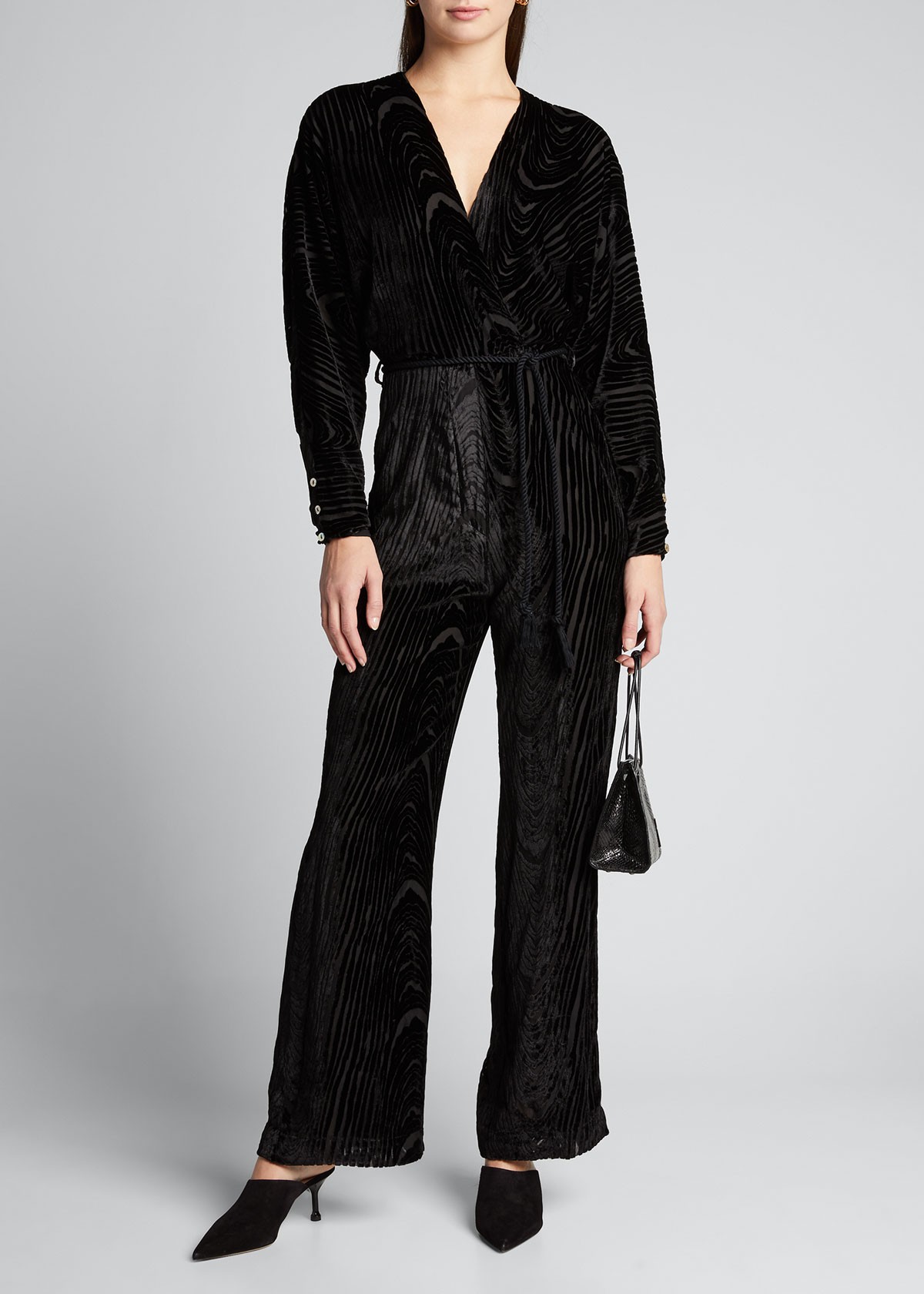 Nanushka Jax Velvet Burnout Jumpsuit