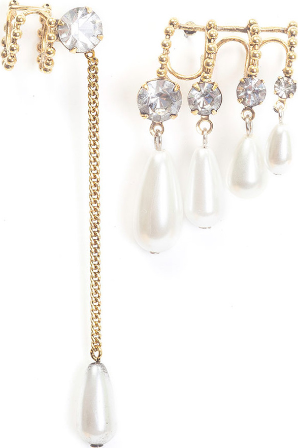 Dylanlex Ana Asymmetric Earrings w/ Pearly Dangles