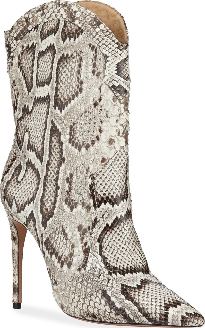 Alexandre Birman Esther Exotic Python Pointed Boots
