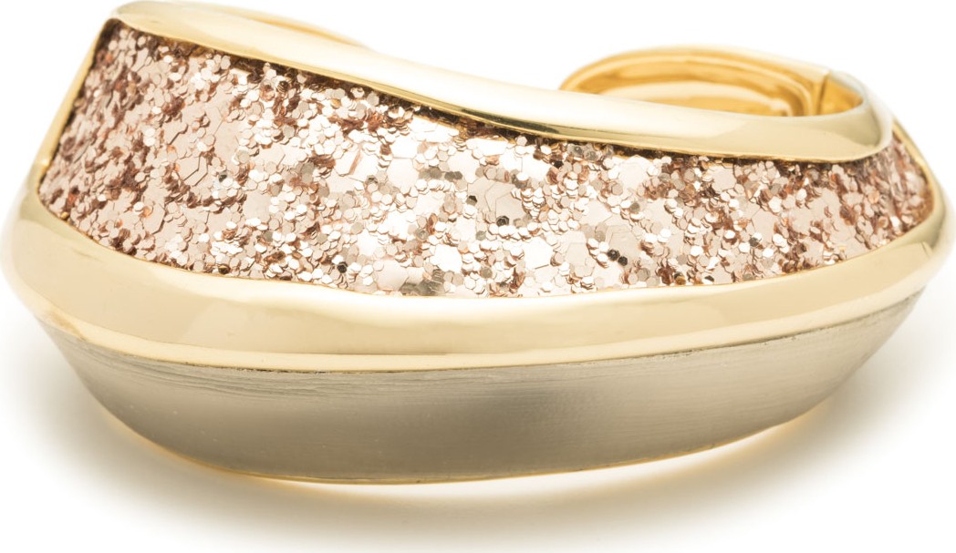 Alexis Bittar Asymmetrical Glitter Inlay Hinge Bracelet