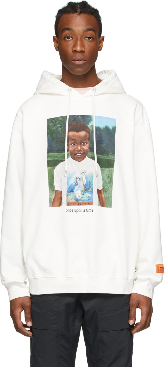 Heron Preston White Baby Ribs Hoodie