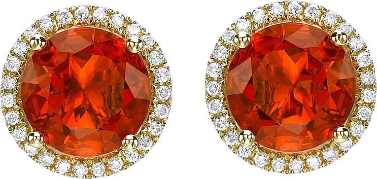 Kiki McDonough Grace Fire Opal & Diamond Halo Stud Earrings