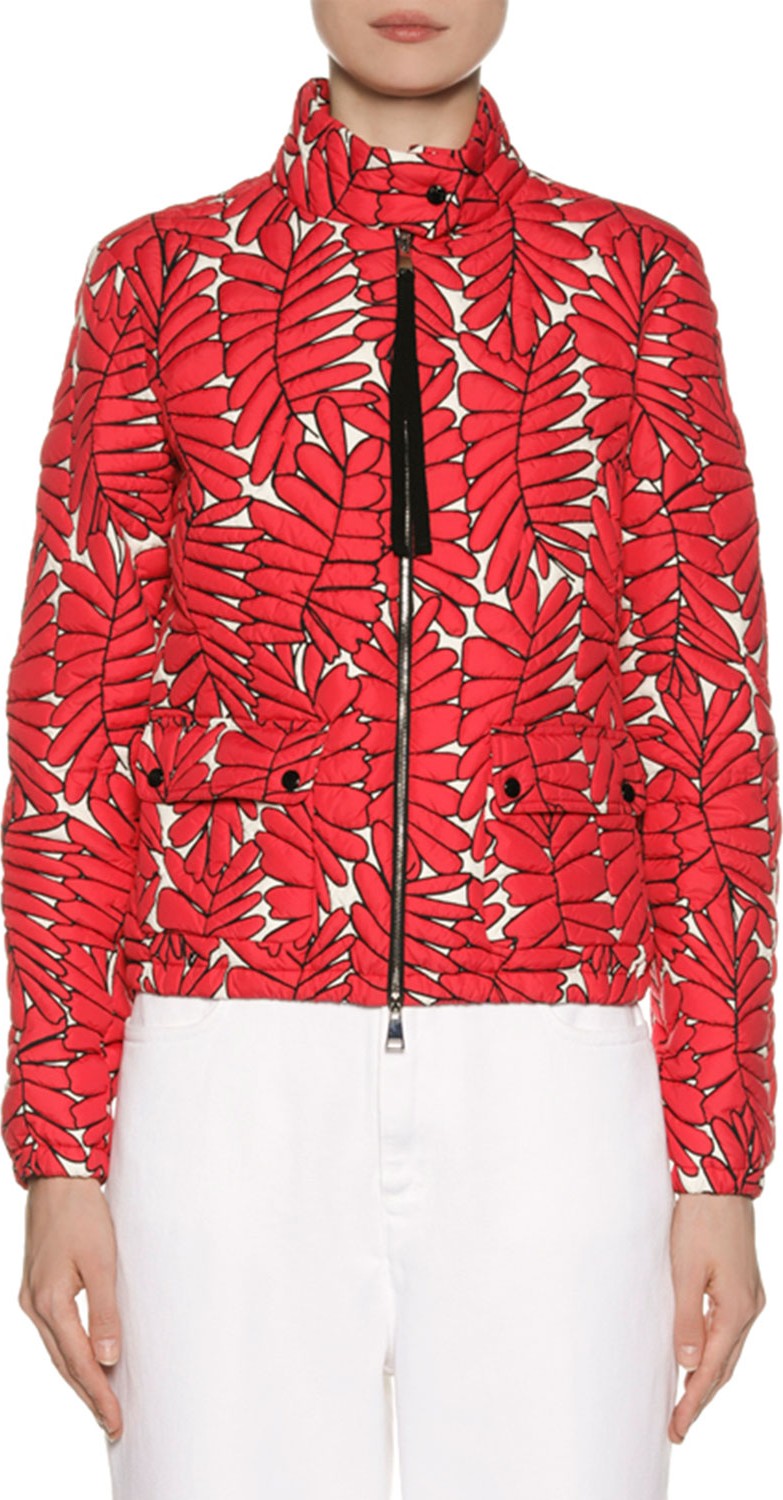 Moncler Lisbonne Leaf-Print Jacket