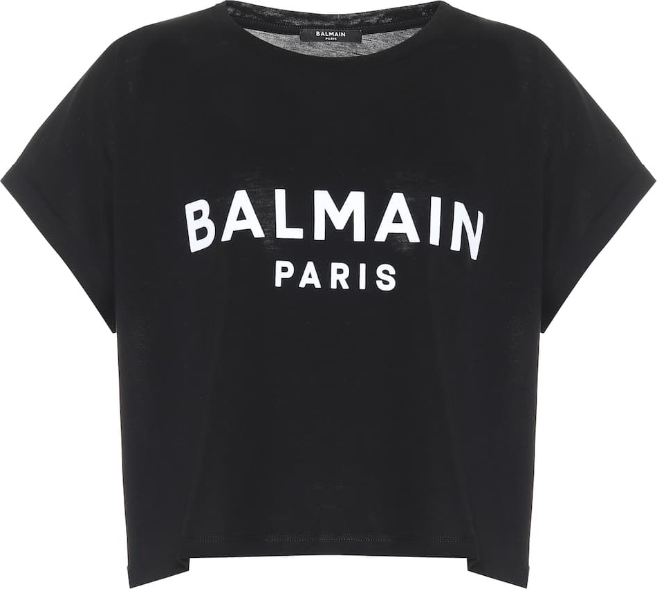 Balmain Logo cropped cotton T-shirt