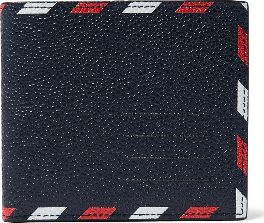 Thom Browne Striped Pebble-Grain Leather Billfold Wallet