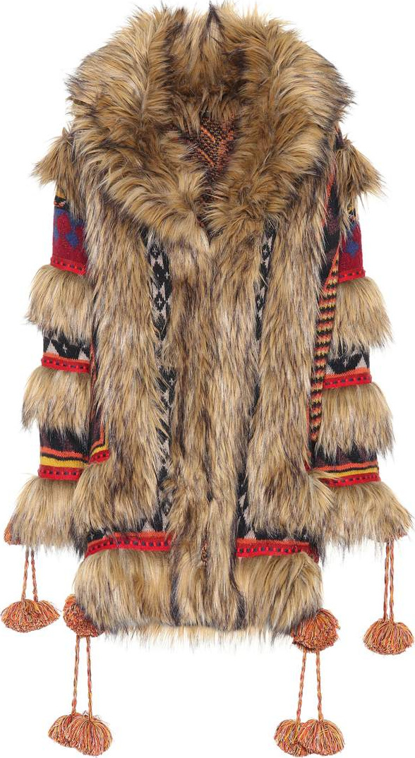 Etro Faux fur-trimmed cardigan