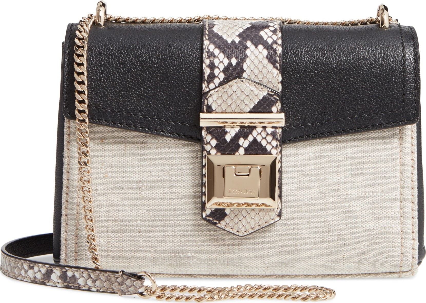 Jimmy Choo Marianne Leather & Genuine Snakeskin Crossbody Bag