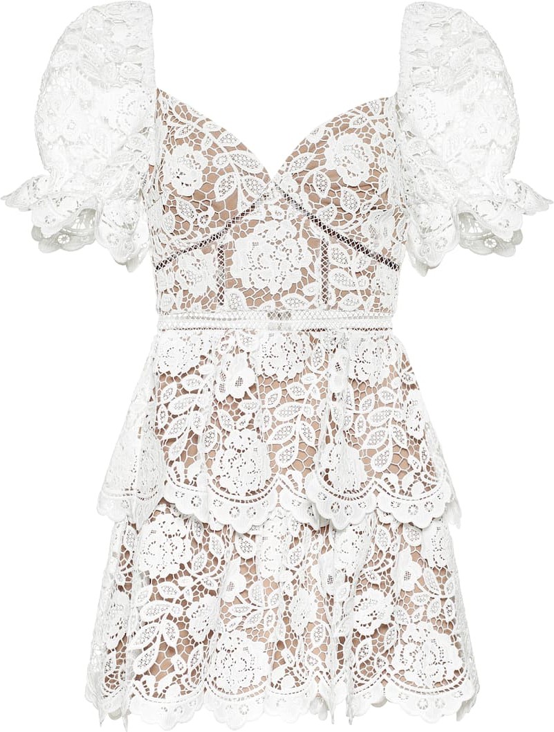 Self Portrait Floral-lace minidress