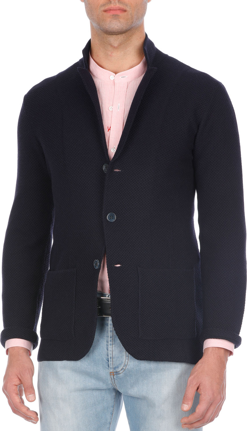 Isaia Wool Cardigan Blazer