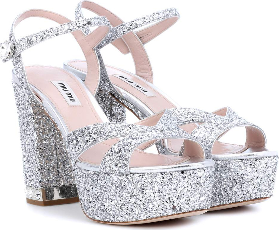 Miu Miu Glitter plateau pumps
