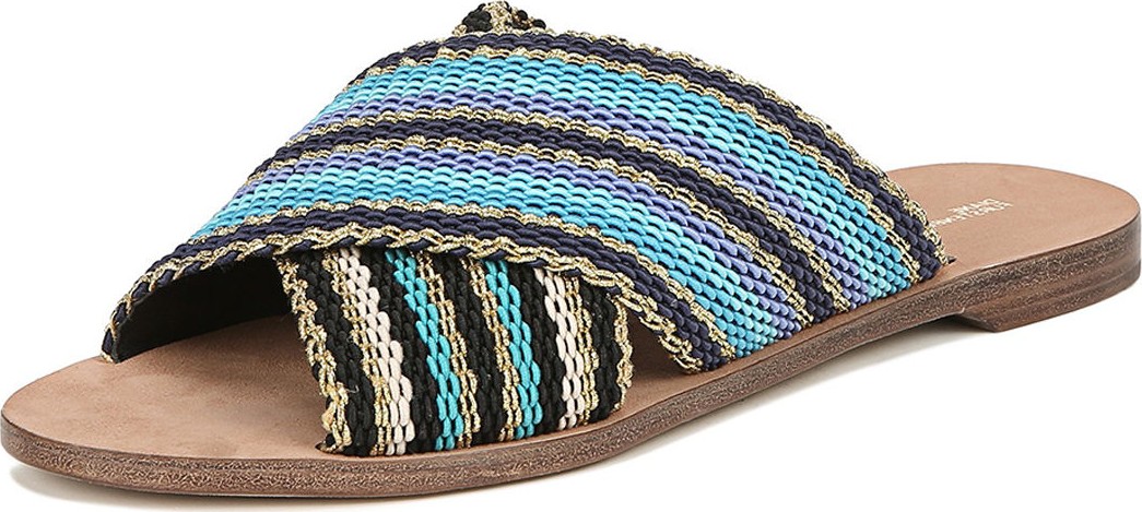 DIANE von FURSTENBERG Cindi Leather Woven Slide Sandals