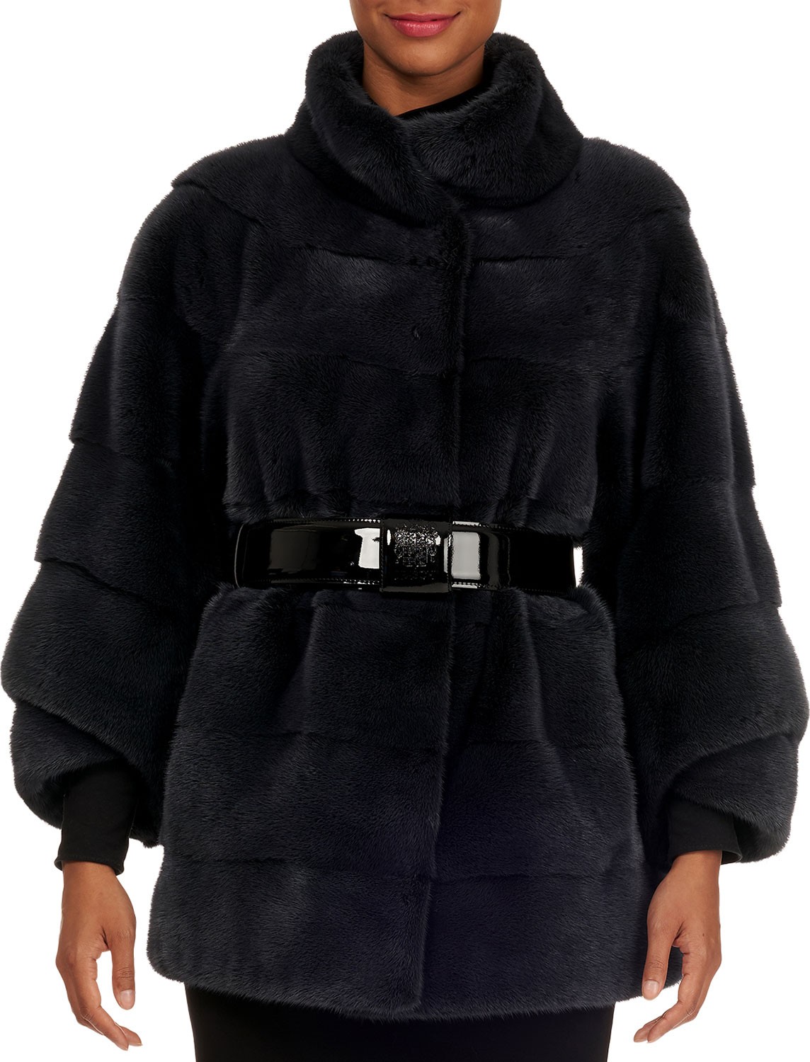 Maurizio Braschi Folded-Cuff Mink Fur Jacket