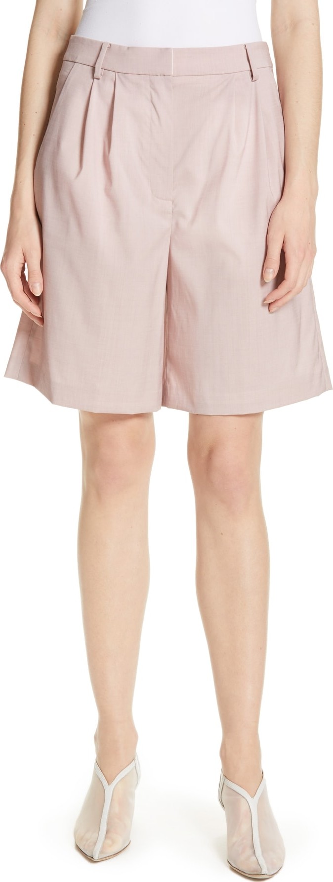 Tibi Cross Dye Wool Blend Shorts