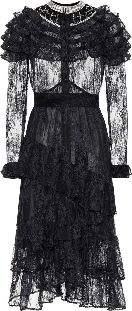 DODO BAR OR Crystal-embellished lace dress