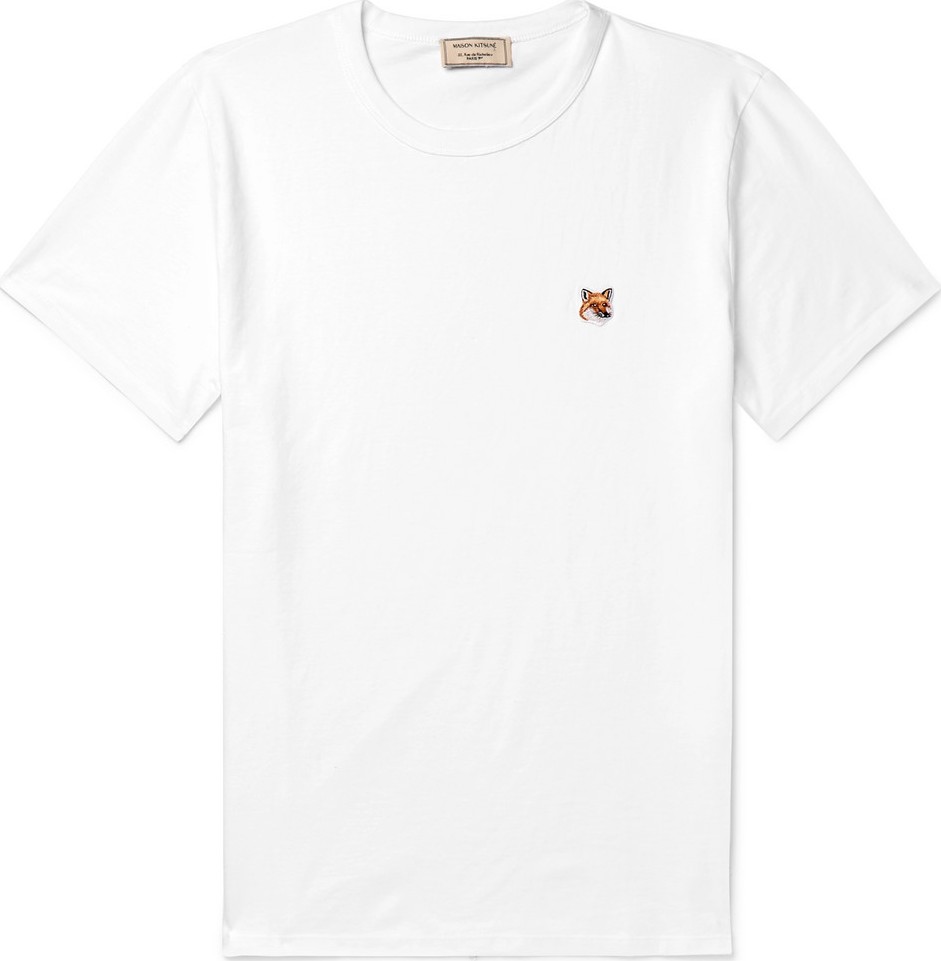 Maison Kitsune Appliquéd Cotton-Jersey T-Shirt