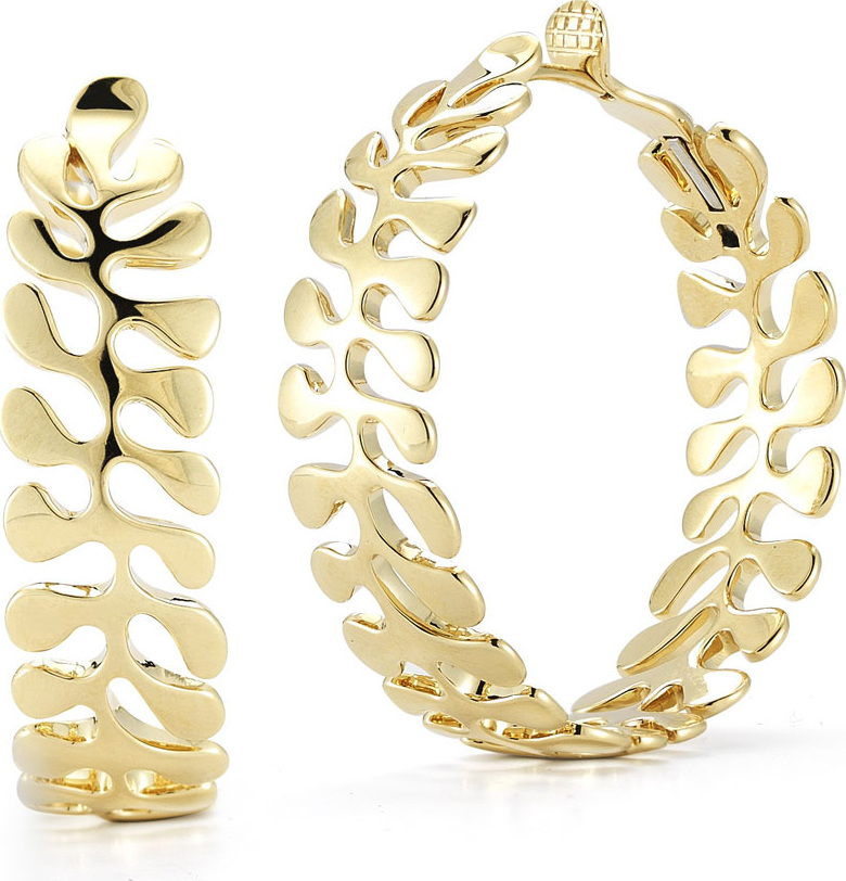 Miseno 18k Gold Sea Leaf Hoop Earrings