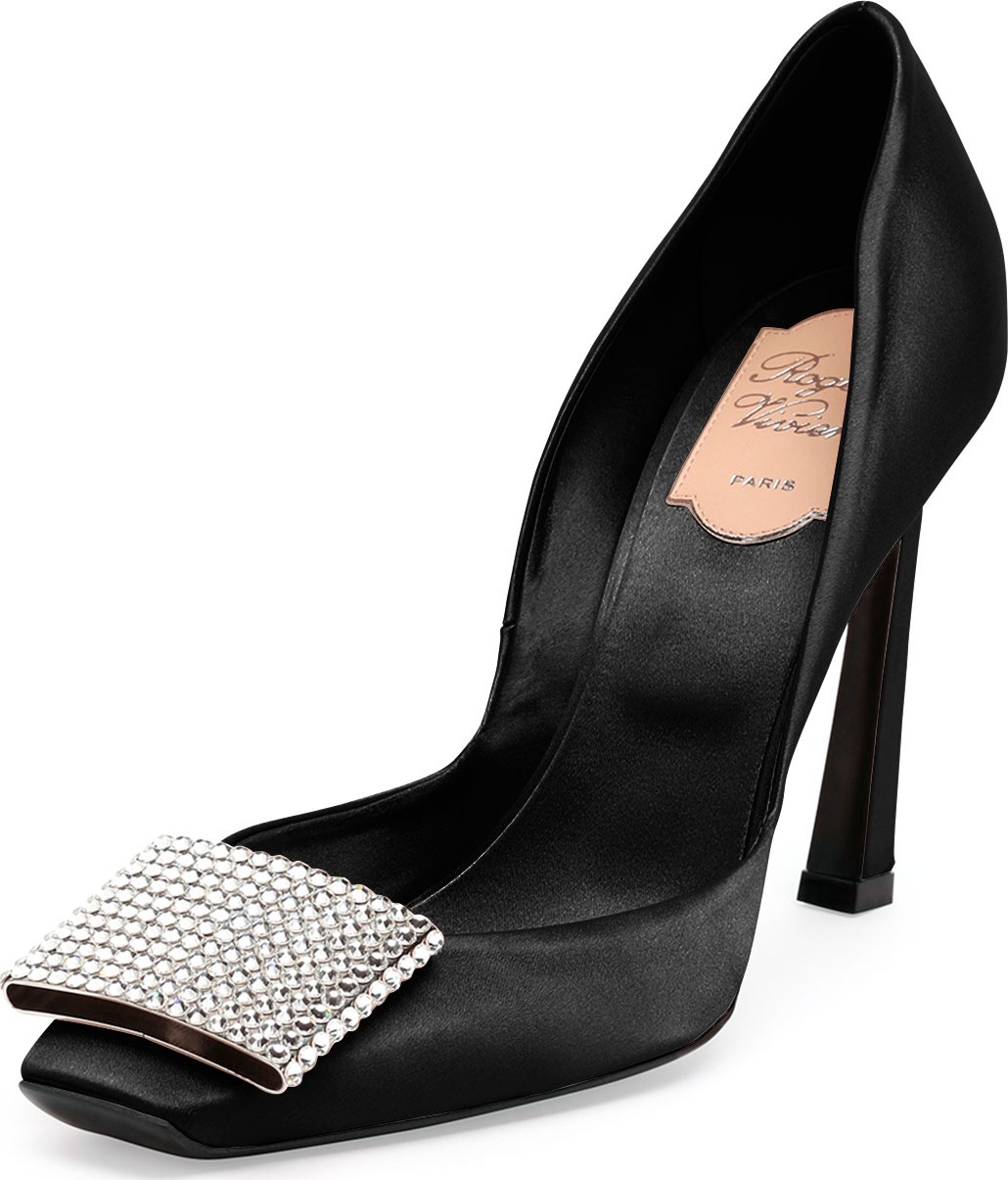 Roger Vivier Trompette Strass d'Orsay Pumps, Black