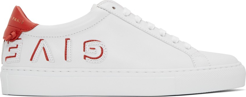 Givenchy White & Red Reverse Urban Knots Sneakers