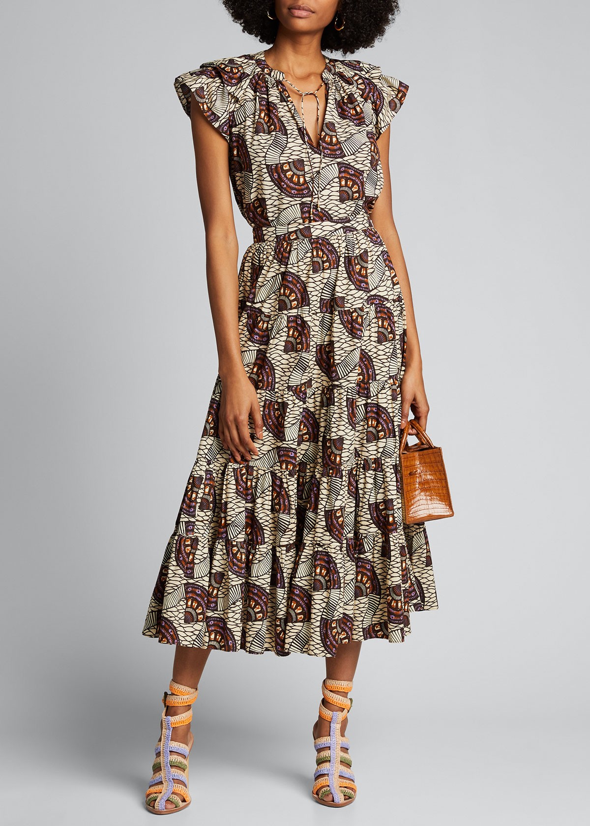 Ulla Johnson Sylvie Printed Midi Skirt