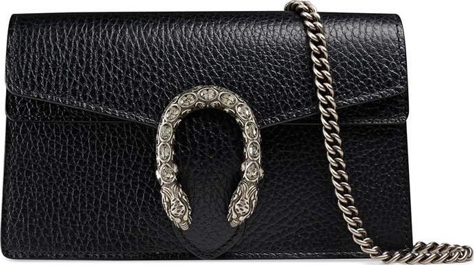Gucci Dionysus Leather Super Mini Bag, Black